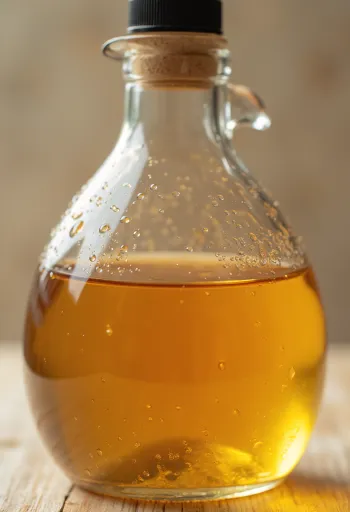 Apple Cider Vinegar in glass bowl with fresh apples and the Mother