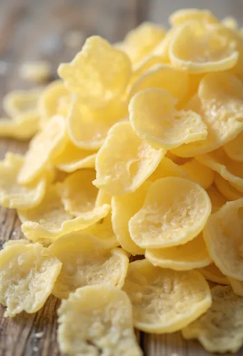 Potato flakes as a kitchen ingredient in a bowl and scattered with a wooden spoon