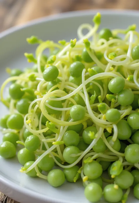 Fresh chickpea sprouts on a plate