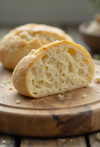 Fresh and dried yeast in small bowl and on board, light background