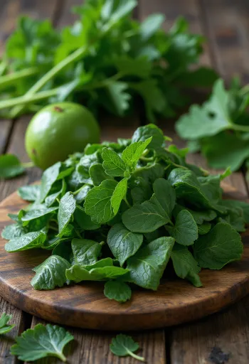 Processed cassava leaves in a bowl, dark green