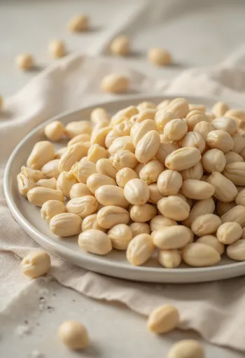 Comparison of European, Siberian, and Korean pine nuts on a white background