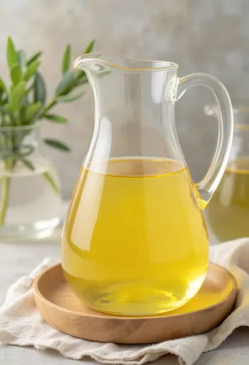 Refined palm oil in a glass bowl