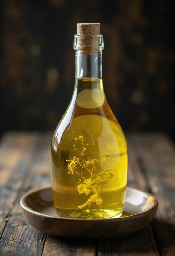 Bottle of Cottonseed oil and a small bowl
