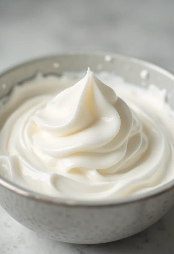Jug of liquid whipping cream and a bowl of freshly whipped cream