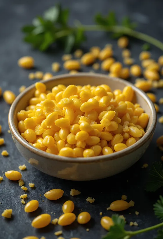 Dried proso millet grains with natural texture.