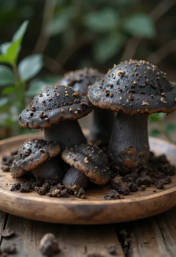 Sliced, cleaned Black Morel mushrooms prepared for kitchen use