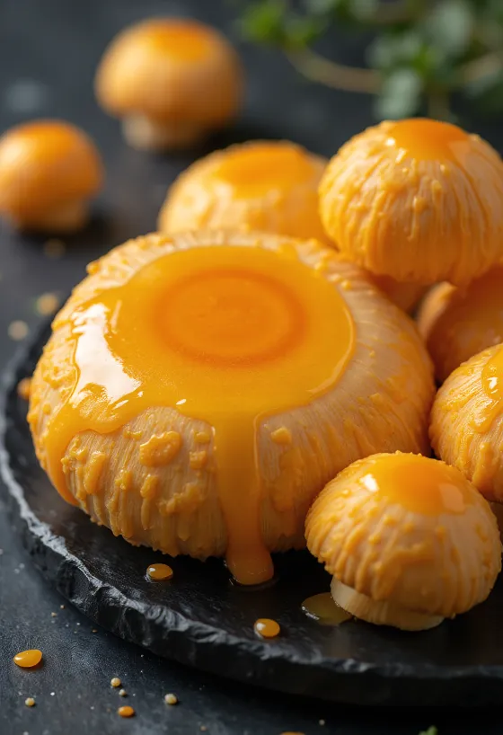 Sliced and cleaned Saffron Milk Cap mushrooms on a cutting board