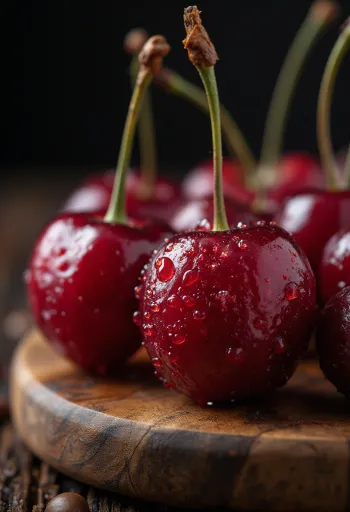 Ripe coffee cherries opened and whole in a bowl