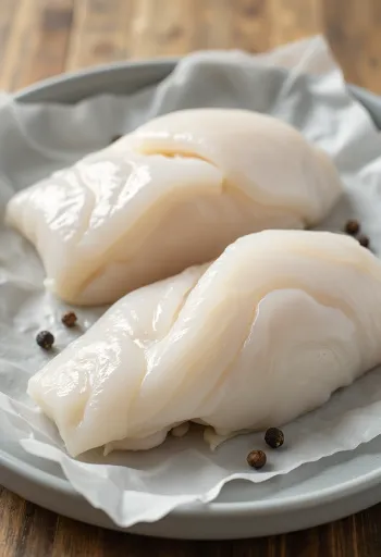 Pacific cod fillet on a cutting board