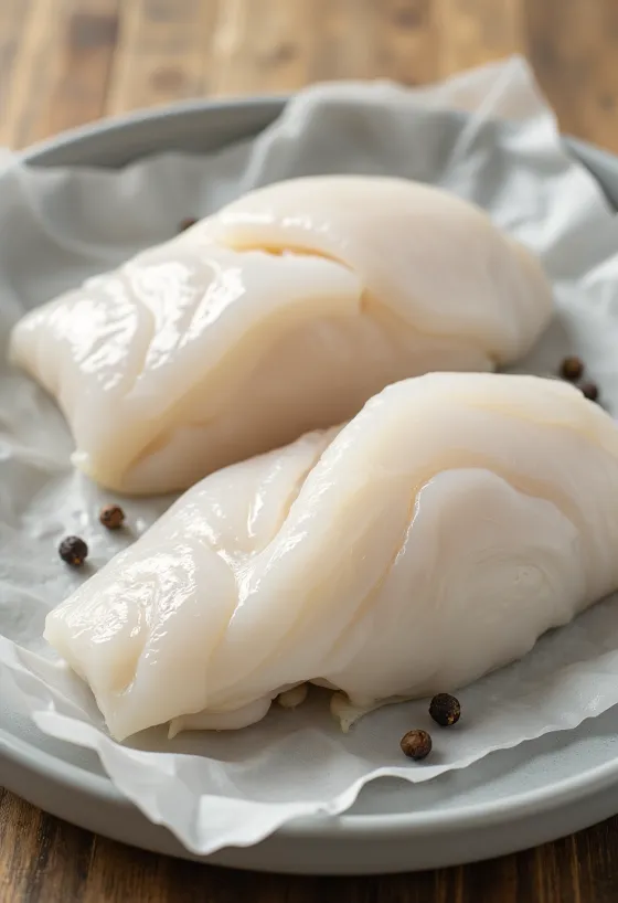 Pacific cod fillet on a cutting board
