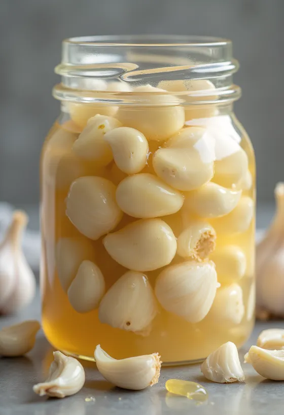 Fermented garlic cloves with a golden-brown hue in a small bowl