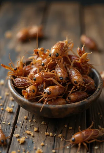 Fresh cricket meat sliced finely, served on a plate