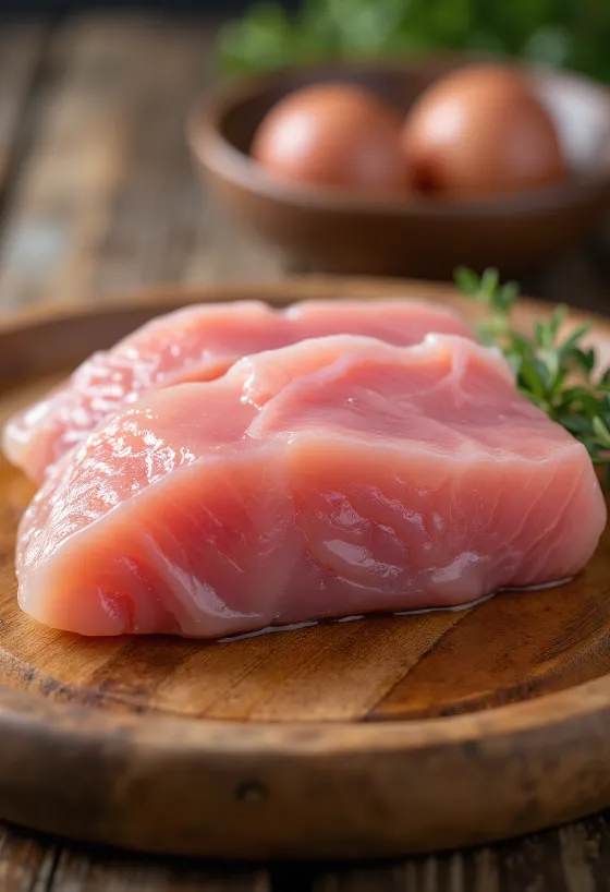 Image of Albacore tuna fillet on a chopping board