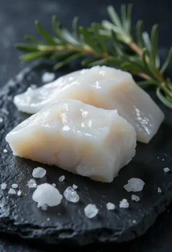Atlantic cod fillet on a cutting board