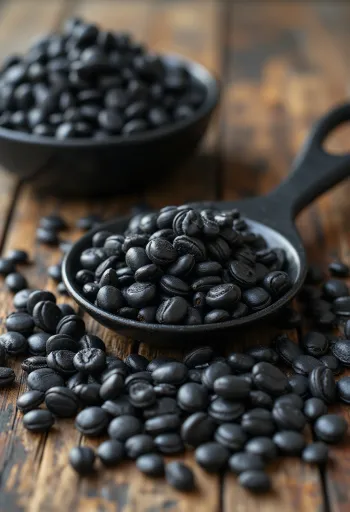 Black sunflower seeds in shell.