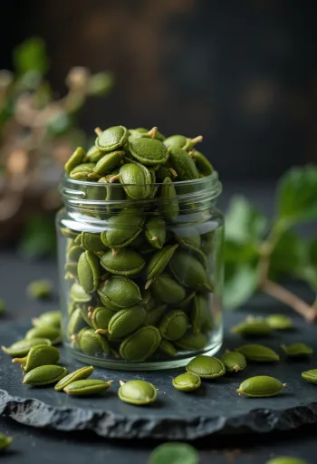 Pepitas with a smooth, green surface