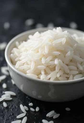 Freshly cooked Jasmine rice showing fluffy texture