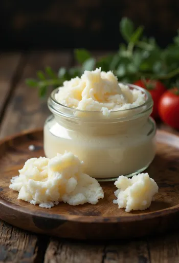 Raw goose fat in glass bowl with tissue