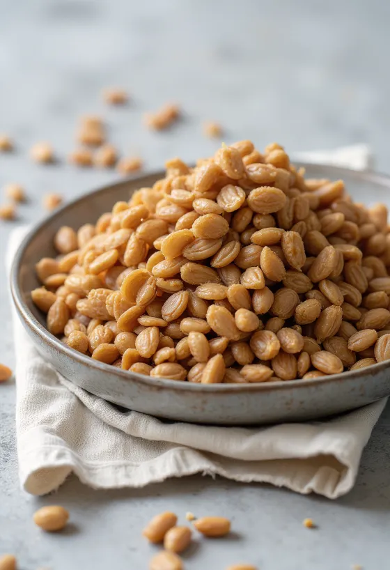 Roasted buckwheat groats (kasha) showing texture