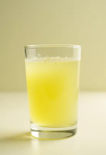Liquid whey in a glass and bowl on a light wooden surface in natural light