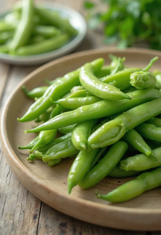 Dried winged bean seeds showing detailed texture.