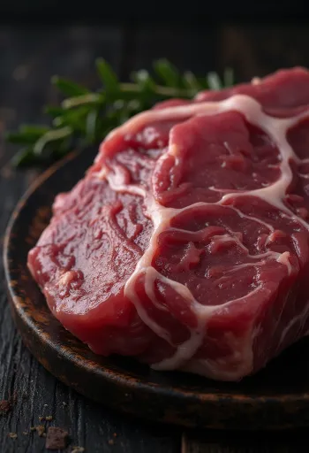 Fresh venison chunks with juniper berries, rosemary and garlic