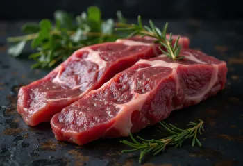 Fresh venison chunks with juniper berries, rosemary and garlic
