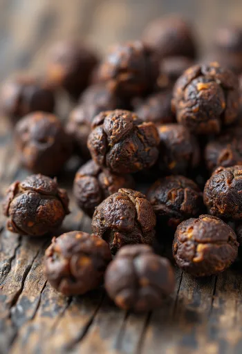 Whole and ground allspice in bowls on a wooden surface