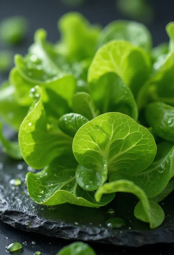 Dried Sea Lettuce flakes with a bright green colour.