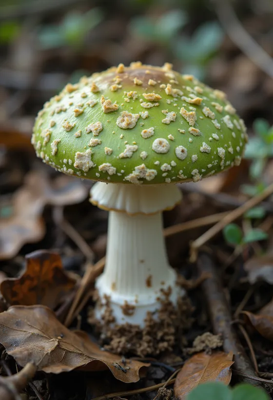 Sliced and cleaned Greencracked Brittlegill mushrooms on a kitchen board
