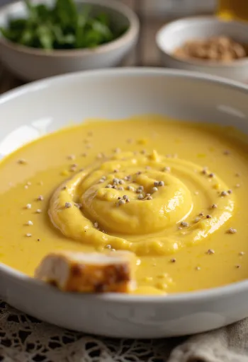 Creamy curried ginger sauce served