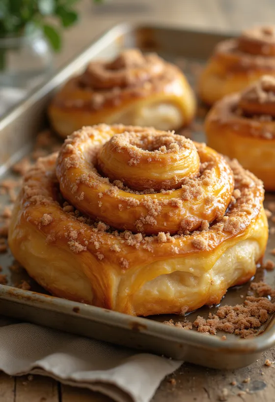 Kanelbulle sprinkled with cinnamon sugar, served fresh baked