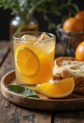 Honeyed orange juice served in a glass