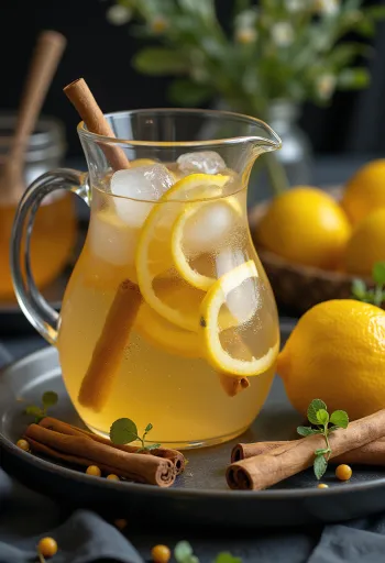 Honey and lemon cider served
