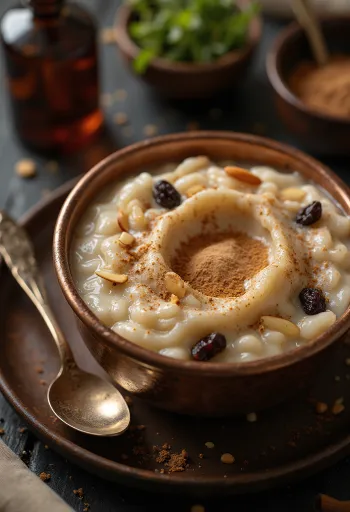 Cinnamon Kheer with almonds and raisins