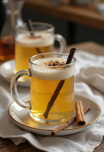 Honey and vanilla cider served in a glass