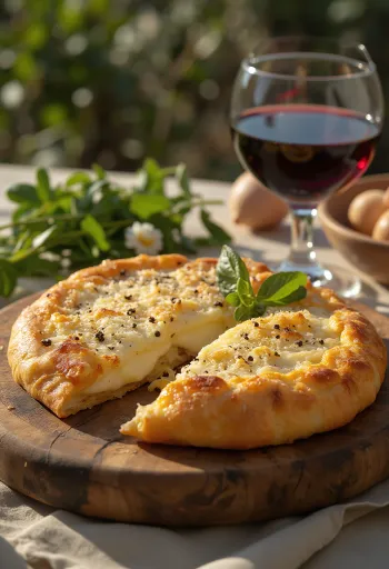 Parmesan calzone baked golden brown