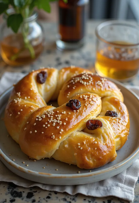 Rum and raisin pretzels served