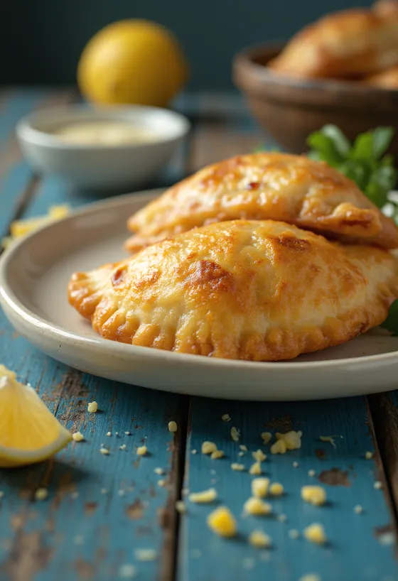 Chilean empanada de pescado with rich fish filling in crispy beer batter