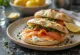 Salmon pitta with fresh vegetables and creamy filling