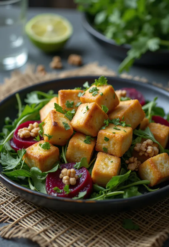 Warm Beetroot & Crispy Tofu Salad