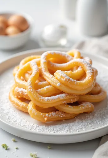 Tippaleipä Finnish funnel cakes dusted with icing sugar