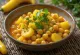 Curry dish with yellow ackee fruit and chickpeas