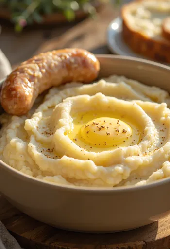 Creamy mashed potato mixed with butter and cream
