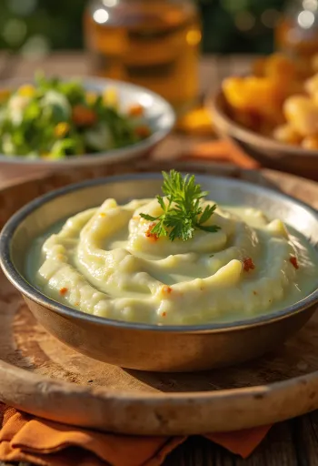 Mint yoghurt chutney served with grilled vegetables