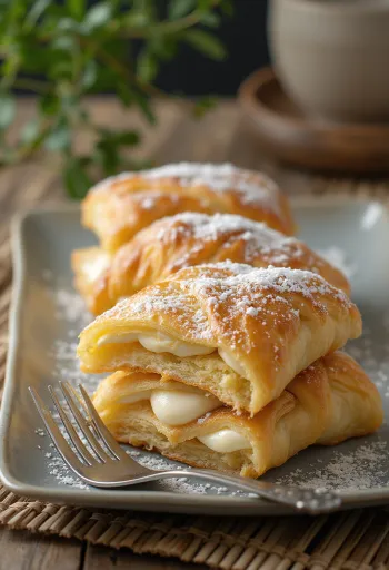 Italian millefoglie cake with crispy puff pastry and vanilla cream