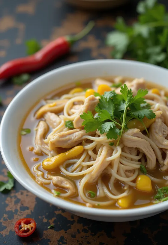 Pho Ga Vietnamese chicken soup served