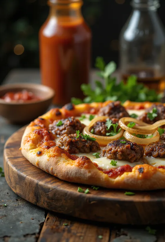 Pizza Kenyan Nyama Choma served