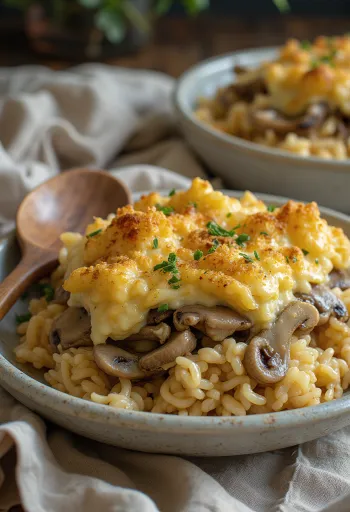 Vegan mushroom bake served